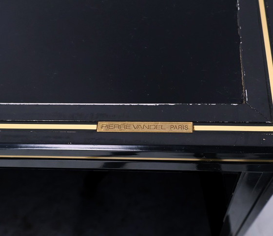 Image 1 of Black and gold Art Deco cabinets by Pierre Vandel, 1970s