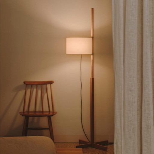 Lampada da terra Santa Cole - Tmm noce/bianco