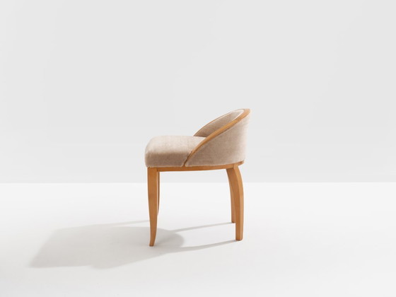 Image 1 of André Arbus sycamore mohair velvet desk or vanity table chair 1934