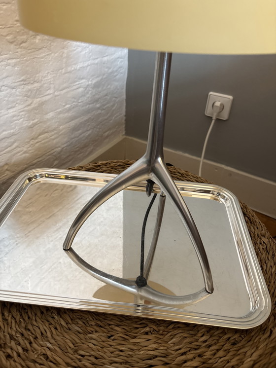 Image 1 of Foscarini lumiere tafellamp - gele kap mat - aluminium pootjes