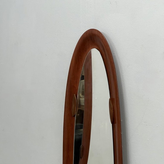 Campo E Graffi Oval Shell Mid-Century Teak Mirrors 1960s – Wood (photo 7 of 9)