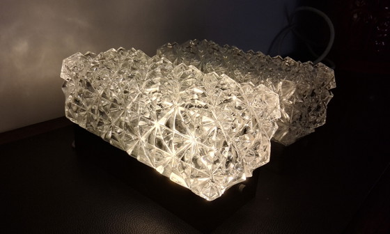 Image 1 of Lampade da parete vintage in cristallo, marca Erco Leuchten, j60/70