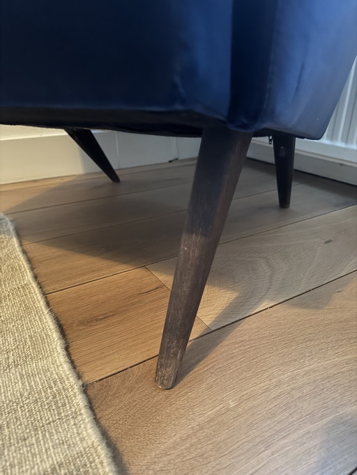 Set of 2 Blue Velvet Armchairs