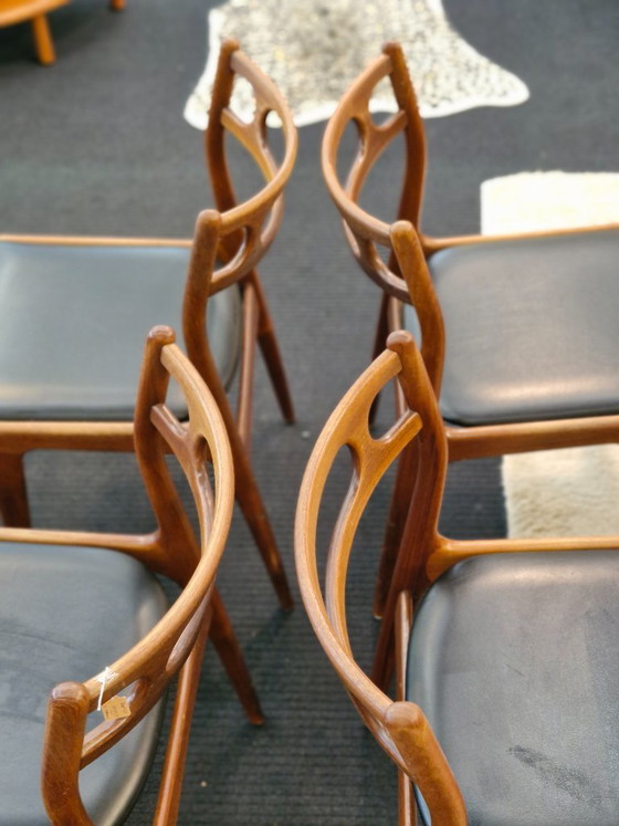 4er-Set Esszimmerstühle im dänischen Design Andersen Uldum – Johannes Anderssen, Skai (photo 3 of 9)