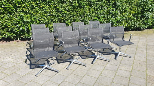 6x UNA design office chair ICF mesh black netweave