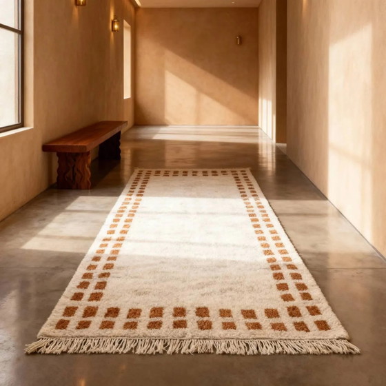 Tappeto moderno con bordo in terracotta 230cm x 140cm – Tappeti, Wool, Cotton (photo 3 of 6)