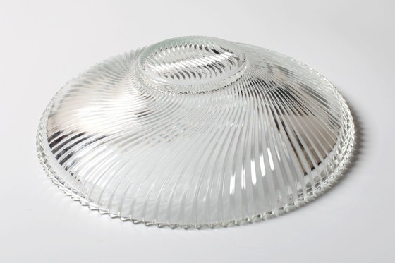 Image 1 of Ciotola vintage in vetro trasparente a coste / Elegante piatto pesante di Veropa / Francia / anni '70