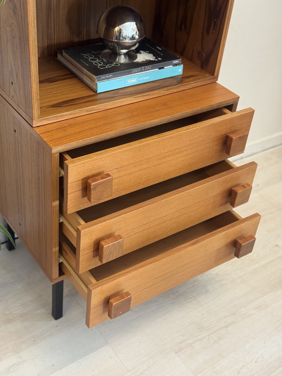 Image 1 of Vintage bookcase with drawers teak 1960s