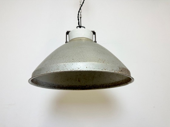Image 1 of Grey Metal Industrial Factory Hanging Lamp, 1960s