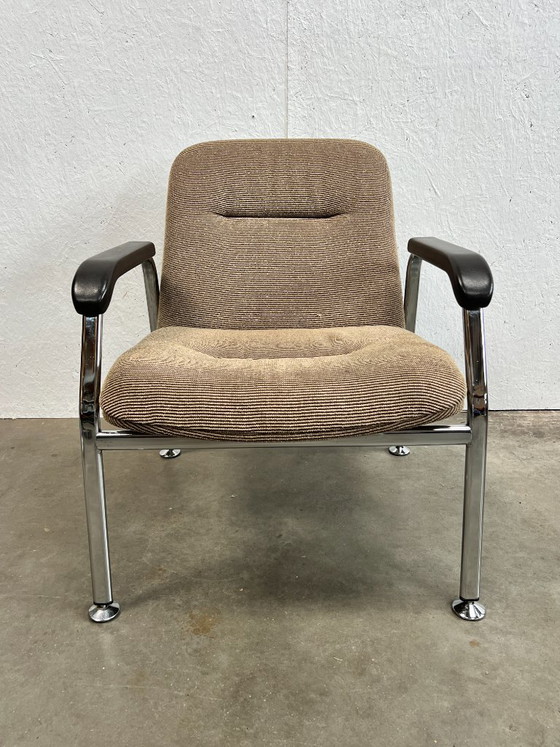 Set Poltrone Tubolari Cromate Vintage, Paesi Bassi Anni '70 – Tessile, Cromo, Mid Century Modern (photo 9 of 16)