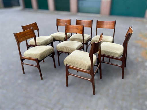 Funder-Schmidt & Madsen Esszimmerstühle aus dänischem Palisander/Teakholz im Mid-Century-Stil, 8 Stück