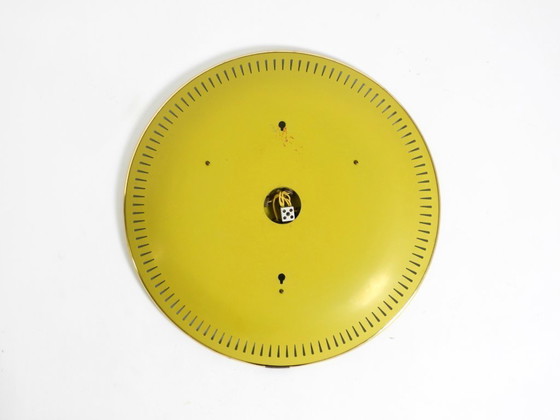 Image 1 of Rare miroir rond illuminé en métal Hillebrand, datant du milieu du XXe siècle (1966).