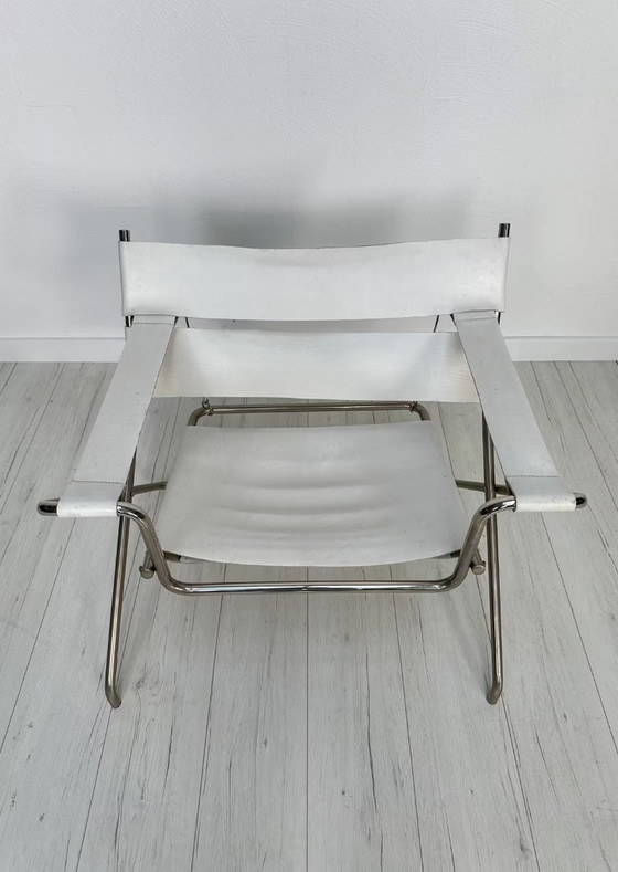 Image 1 of Sedia da salotto vintage in pelle Bauhaus D4 di Marcel Breuer per Tecta anni '60