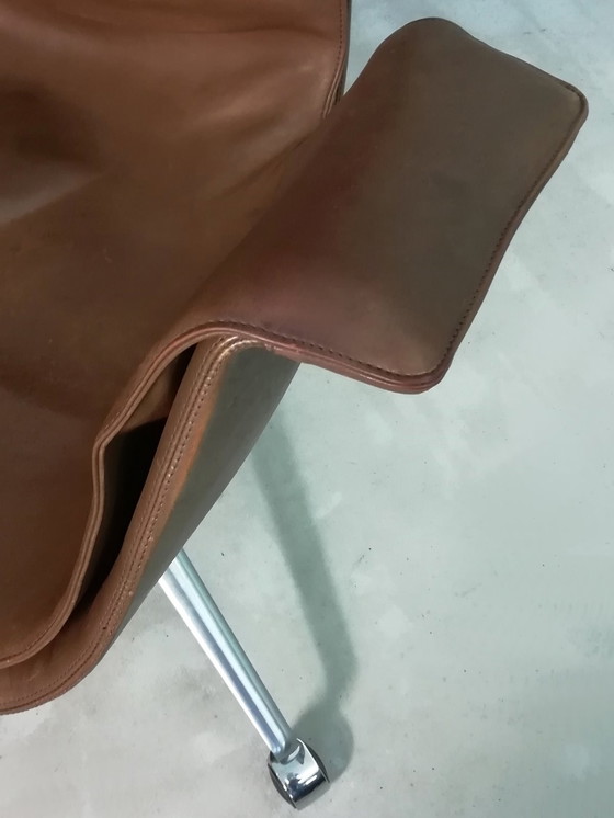 Image 1 of Sedia da ufficio in pelle Kill FK67 Icone 1967 Fabricius Kastholm Tulip a 3 gambe Knoll