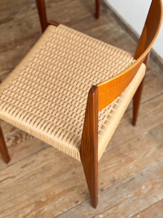 Image 1 of Set van 6 Teak Pia eetkamerstoelen van Poul Cadovius