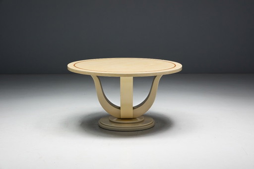 Table laquée imitation marbre de Jean Claude Mahey, France, années 1970