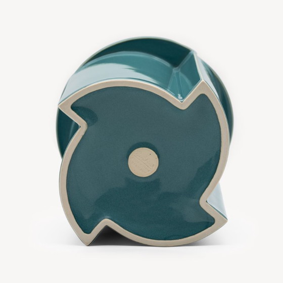Rosenthal Windmill Turquoise Porcelain Vase Duo – Jan Van Der Vaart, 1988 (photo 5 of 10)