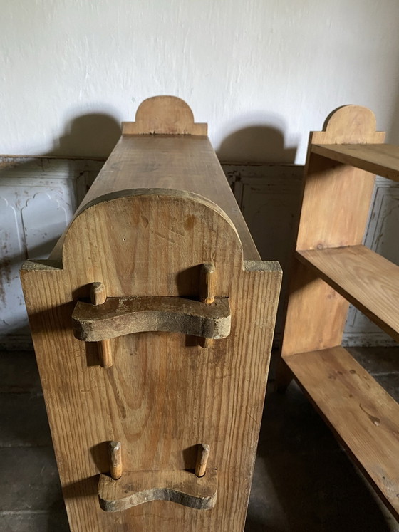 Two antique solid pine floor-standing Bookcases – vintage, Wood (photo 5 of 14)