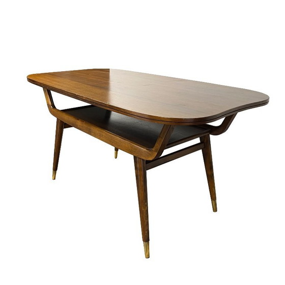 Vintage Scandinavische salontafel – jaren ’60 – met ingebouwde tijdschriftenhouder – Wood (photo 5 of 5)