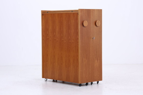 Image 1 of Rare armoire de bar de Johannes Andersen | Mid Century Bar | 60s pliable Vintage Teck Rollbar bois #09-06