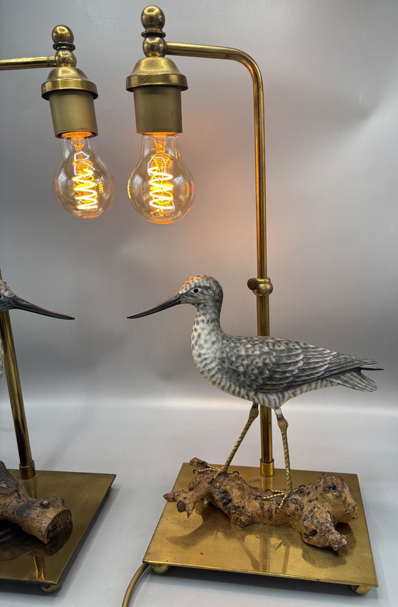 Image 1 of Hollywood-Regency-Vogel-Tischlampen