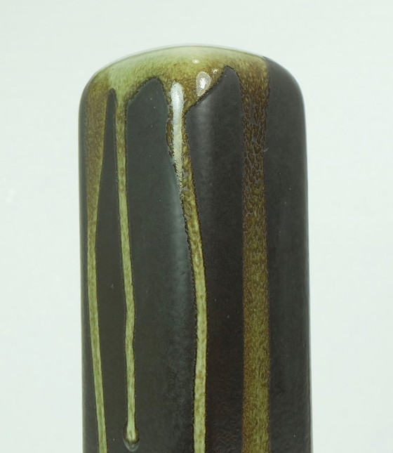 Image 1 of slim VASE ditmar urbach teplice dark and light green 