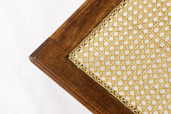 Image 1 of Antieke Beuken Stoel met Weense Rieten Zitting - 1940s Vintage Geweven Stoel