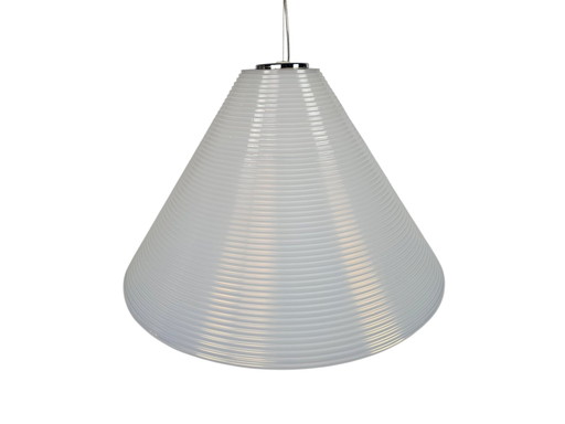 Leucos -  model Solaris - design R. Toso & Massari -  opaalglas - chroom - 90's