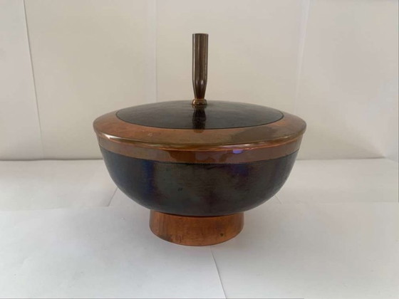 Image 1 of Hans Przyrembel Scatola con coperchio Bomboniera Marianne Brandt Alfred Lipovec Bauhaus Rame