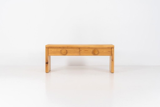 Pine bench/hallway cabinet in the manner of Ruben Ward (Sweden, 1970s).