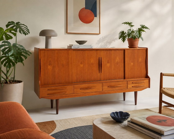 Vintage Deens Highboard Teak Houten Wandkast | Kast – Wood (photo 15 of 15)