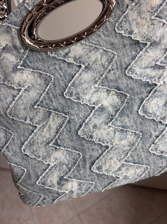 Borsa Gaëlle Paris in Denim Effetto Chevron, Borse a mano, Metallo, Skai, Nero (foto 4 di 13)