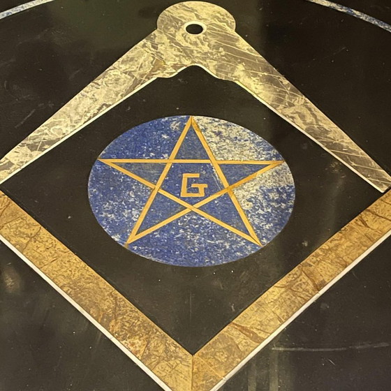 Large Table Top with Lapis-Lazuli Marble Inlay, 1960s – Table accessories, Mid Century Modern (photo 2 of 17)