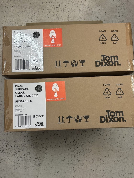 Image 1 of 2x Tom Dixon Press Surface Clear Large - nuovi di zecca