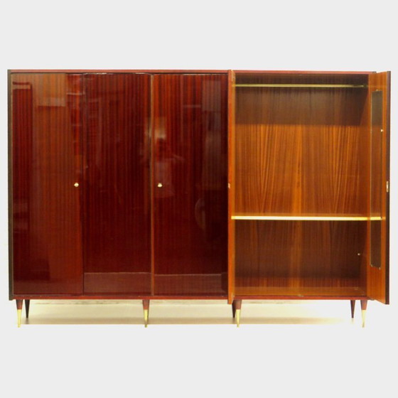 Image 1 of Large XL vintage mid-century design wardrobe in mahogany, 1960s