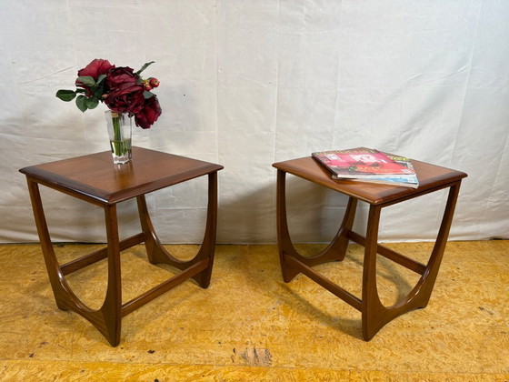 Image 1 of Mid Century Retro Teak Pair of Lamp Tables / Side Tables by G-Plan Circa 1960  A fantastic pair of mid century modern teak lamp 