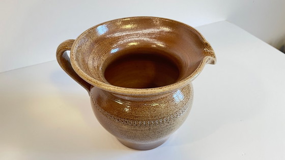 Image 1 of Vintage Glazed Stoneware Pitcher/Vase