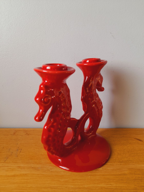 Image 1 of Bitossi Italian ceramic seahorse candle holder