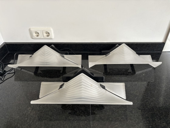 Set de 3 Appliques murales Vintage Tronconi Design Italien – Iron, Glass (photo 4 of 13)