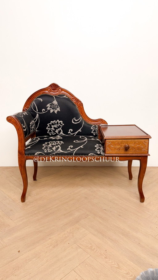 Vintage Telephone Bench Hallway Bench Gossip Bench – kuipstoelen, Wood