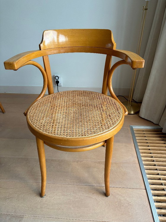Image 1 of 6 fauteuils de style Thonet avec assises en osier, marque Ligna