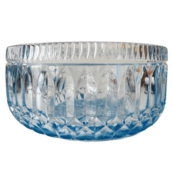 Image 1 of Antica fruttiera in vetro azzurro Art Déco anni '30