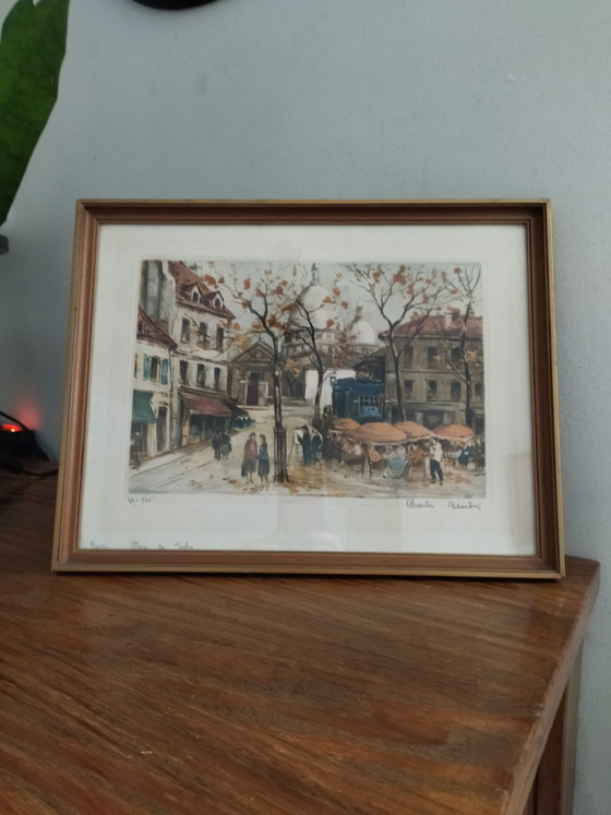 Image 1 of Litografia firmata da Charles BLONDIN (1913-1991) - "Parigi, Place du Tertre"