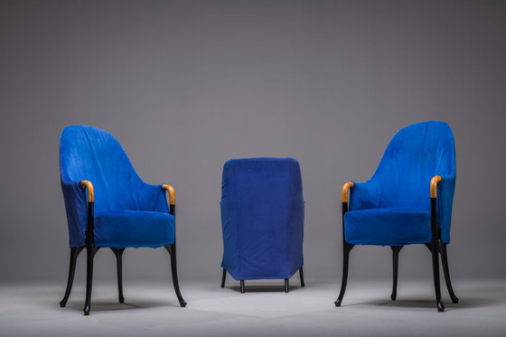 Image 1 of  Italiaanse Alcantara Project Fauteuils van Umberto Asnago voor Giorgetti/Progetti, jaren 1980, Set van 3