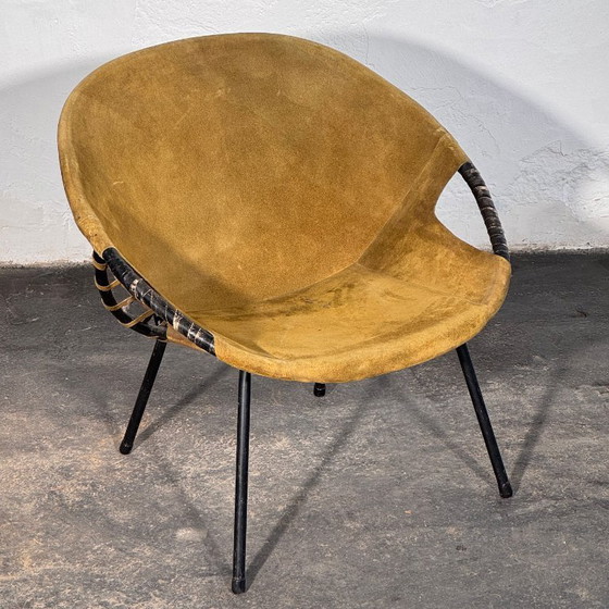 Image 1 of Lusch and Co. "Balloon" leren fauteuil, jaren 60