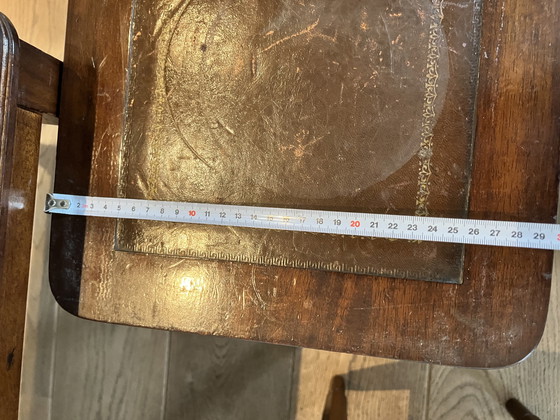 Image 1 of Classic nest of three side tables with leather top