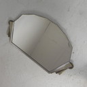 Specchio Art Déco con vetro smussato in cornice in ottone cromato, anni '30