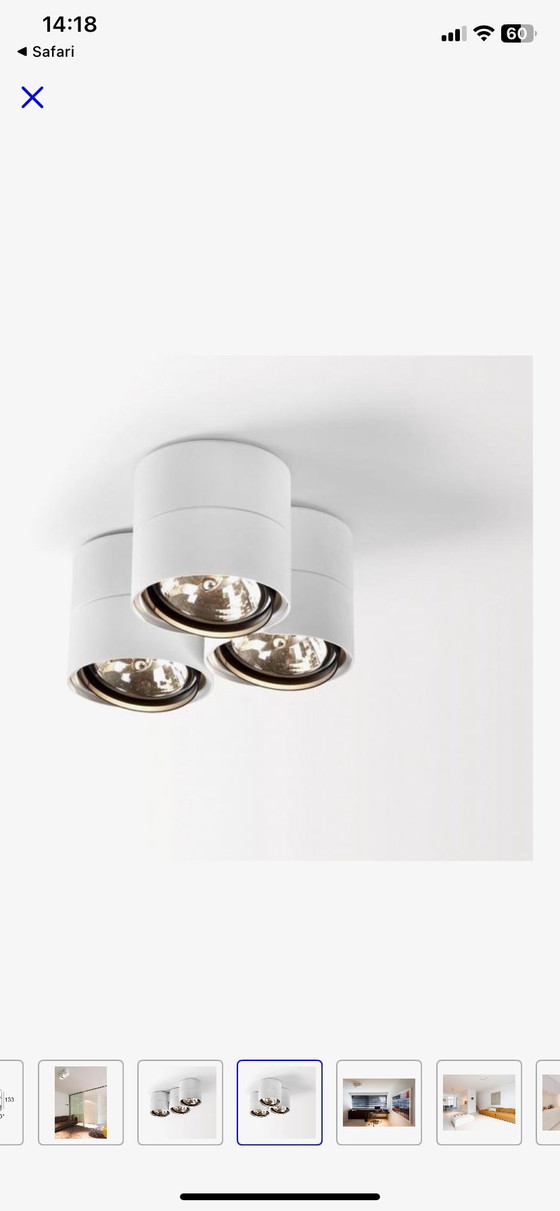 Image 1 of 3x Delta Light Link 311 opbouwspot (3x3 halogeen) (design, wit)