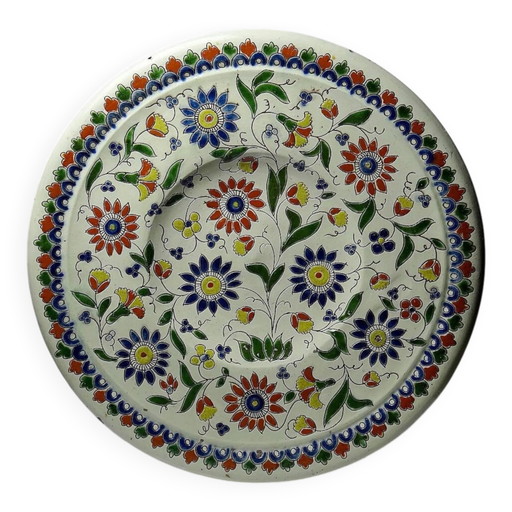 Assiette émaillée Thun signée Schoch-Läderach, antique suisse faite main & rare.