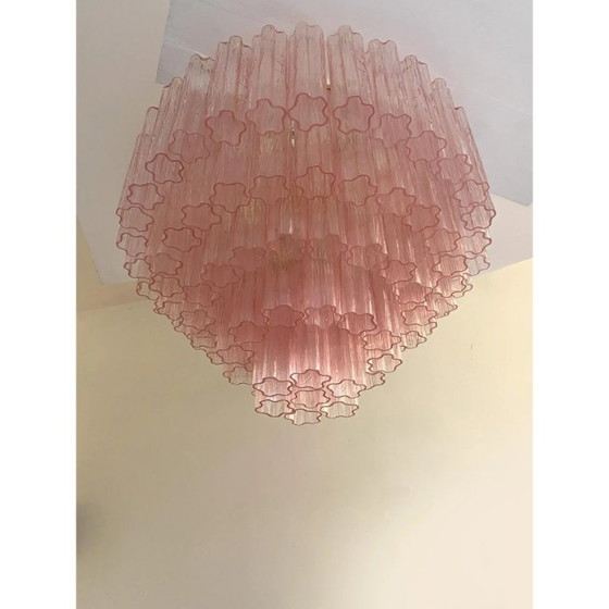 Image 1 of Luxury Pink Murano Tronchi Flush Ceiling Fixture